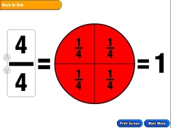 Whole Class Fractions elementary school mainstream software screen shot