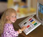 child using early learning suite