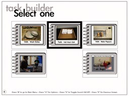 screen shot of task menu for Task Builder software for autistic students