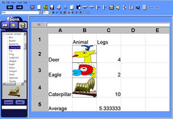 image of Child-friendly spreadsheet screen shot