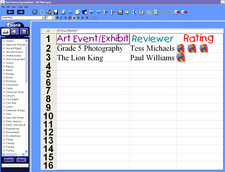 image of Child-friendly spreadsheet screen shot