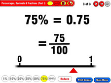 screen shot of Whole Class Percentages elementary school mainstream software