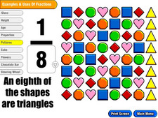 Whole Class Fractions elementary school mainstream software screen shot