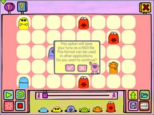 screen shot of Mini Musical Monsters early learning music software to teach musical concepts such as melody, rhythm, pitch, tempo, and timbre