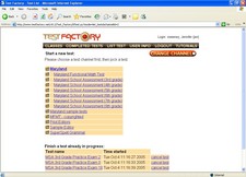 screen shot of Test Factory - High School