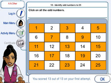 Numeracy Bank 3 math software screen shot