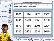 Numeracy Bank 5 math software screen shot