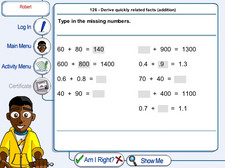 Numeracy Bank 5 math software screen shot