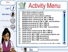 Numeracy Bank 6 math software screen shot