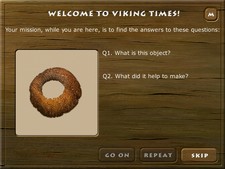screen shot of Arcventure The Vikings designed to help students aged 7-11 years find out about ancient Vikings by excavation and reconstructing Jorvik