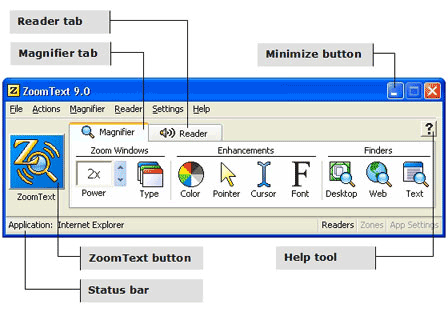 image of ZoomText user interface
